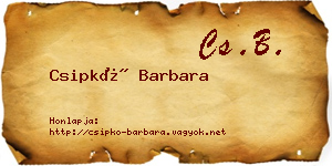 Csipkó Barbara névjegykártya