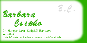 barbara csipko business card