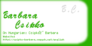 barbara csipko business card